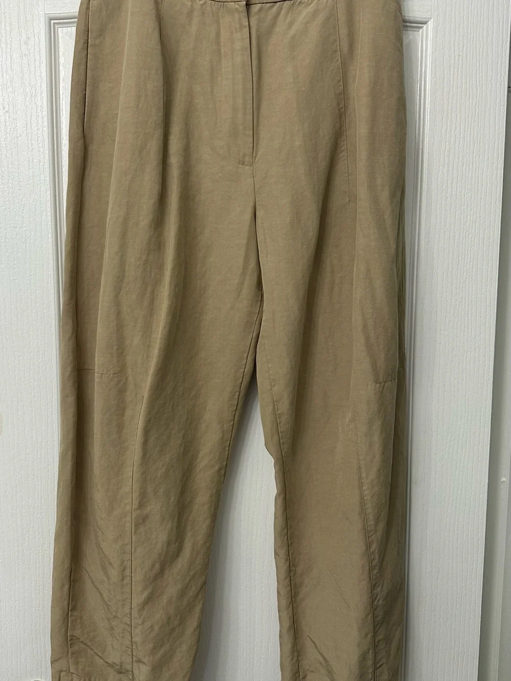 Banana Republic Women's Khaki Straight-Leg Linen Trousers